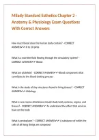 Milady Standard Esthetics Chapter 2 - Anatomy & Physiology Exam Questions With Correct Answers &NewLine;