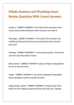 Milady Anatomy and Physiology Exam Review Questions With Correct Answers