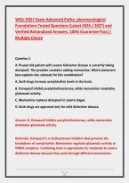 WGU D027 Exam Advanced Patho- pharmacological &NewLine;Foundations Tested Questions &lpar;Latest 2026 &sol; 2027&rpar; and &NewLine;Verified Rationalized Answers&comma; 100&percnt; Guarantee Pass&vert;&vert; &NewLine;Multiple Choice 