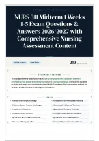 NURS 311 Midterm 1 Weeks 1-5 Exam Questions & Answers 2026&sol;2027 with Comprehensive Nursing Assessment Content