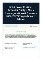 BCBA Board Certified Behavior Analyst Mock Exam Questions & Answers 2026&sol;2027 Comprehensive Edition