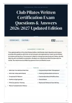 Club Pilates Written Certification Exam Questions & Answers 2026&sol;2027 Updated Edition