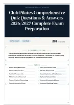 Club Pilates Comprehensive Quiz Questions & Answers 2026&sol;2027 Complete Exam Preparation