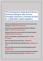 TDLR Esthetician State Board Review &NewLine;Questions Merged with Correct &NewLine;Complete Solutions &vert;&vert; Already Graded &NewLine;A&plus; &vert;&vert; 2026-2027 Latest Update&excl;&excl;&excl;