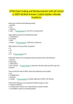 CPMA Exam Coding and Reimbursement with all Correct & 100&percnt; Verified Answers &vert;Latest Update &vert;Already Graded A&plus;