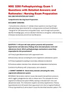 NSG 3280 Pathophysiology Exam 1 Questions with Detailed Answers and Rationales &vert; Nursing Exam Preparation