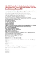 NHA CPCT Practice Test 4 &ndash; Certified Patient Care Technician &NewLine;Exam Questions and Correct Answers with Rationales &vert; 2026&ndash;2027 &NewLine;Study Guide &vert; Instant Download PDF