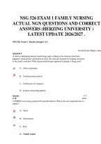 Nsg 526 Exam 1 Family Nursing&NewLine;Actual Ngn Questions And Correct Answers &lpar;Herzing University &rpar;&NewLine;Latest Update 2026&sol;2027 &period;
