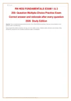 RN HESI FUNDAMENTALS EXAM 1 & 2 &NewLine;250- Question Multiple-Choice Practice Exam &NewLine;Correct answer and rationale after every question &NewLine;2026  Study Edition &NewLine;