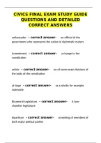 Civics Final Exam Study Guide &ndash; Questions with Detailed Correct Answers&NewLine;&NewLine;