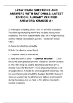 LCSW Exam Questions and Answers with Rationale &ndash; Latest Edition Verified A&plus; Study Guide&NewLine;&NewLine;