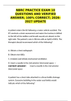 NBRC Practice Exam 10 Questions and Verified Answers &ndash; 100&percnt; Correct 2026-2027 Update&NewLine;&NewLine;