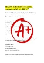 THE2000 Midterm Questions with complete solution 2026&sol;2027