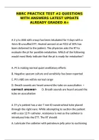 NBRC Practice Test &num;2 Questions with Answers &ndash; Latest Update Graded A&plus; Study Guide&NewLine;&NewLine;