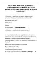 NBRC TMC Practice Questions with Correct Detailed Verified Answers &ndash; Already Graded A&plus; Study Guide&NewLine;&NewLine;
