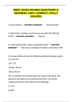 NBRC Exam Review Questions & Answers 100&percnt; Correct &ndash; Fully Solved Study Guide&NewLine;&NewLine;