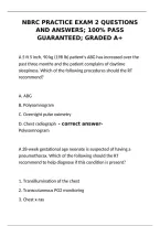 NBRC Practice Exam 2 Questions and Answers &ndash; 100&percnt; Pass Guaranteed A&plus; Study Guide&NewLine;&NewLine;