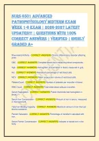 Test Bank for NURS 6501 Advanced Pathophysiology Midterm Exam &lpar;Weeks 1&ndash;6&rpar; &vert; 2026&ndash;2027 Latest Updates &vert; Walden University &vert; Verified Questions with 100&percnt; Correct Answers & Detailed Rationales &vert; Cellular&comma; Genetics&comma; Fluid&sol;Electrolytes&comma; Hematology&comma; Cardiovascu