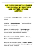 NUR 215 Fundamentals Exam 2 &ndash; Modules 3&comma; 4 & 5 Questions with Correct Detailed Answers&NewLine;&NewLine;