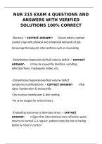 NUR 215 Exam 4 Questions and Answers with Verified Solutions &ndash; 100&percnt; Correct Study Guide&NewLine;&NewLine;