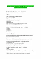 Psychology Test 3 Tulane Bethany Rollins PSYC 1000 Guaranteed Pass
