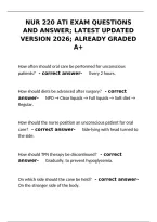 NUR 220 ATI Exam Questions and Answers &ndash; Latest Updated Version 2026 Already Graded A&plus;&NewLine;&NewLine;