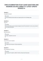 Cmca Examination Study Guide Questions And&NewLine;Answers Solved Correctly Latest Update&NewLine;Graded A&plus;
