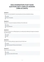 Cmca Examination Study Guide&NewLine;Questions With Complete Answers&NewLine;&lpar;100&percnt; Accurate&rpar;