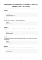 Cmca Practice Exam Questions With Complete&NewLine;Answers &lpar;100&percnt; Accurate&rpar;