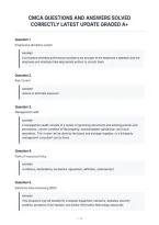 Cmca Questions And Answers Solved&NewLine;Correctly Latest Update Graded A&plus;