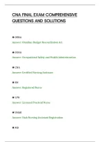 Cna Final Exam Comprehensive&NewLine;Questions And Solutions