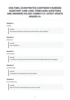 Cna Final Exam Pratice &lpar;Hartman's Nursing&NewLine;Assistant Care Long-Term Care&rpar; Questions&NewLine;And Answers Solved Correctly Latest Update&NewLine;Graded A&plus;