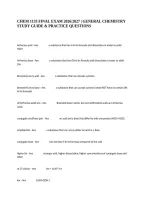 Chem 1133 Final Exam 2026&sol;2027 &vert; General Chemistry Study Guide & Practice Questions