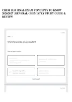 Chem 1133 Final Exam Concepts To Know 2026&sol;2027 &vert; General Chemistry Study Guide & Review