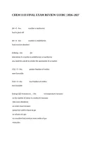 Chem 1133 Final Exam Review Guide &vert; 2026&ndash;2027