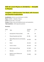 OCR AS Level Physics A &lpar;H156&sol;01&rpar; &mdash; Breadth in Physics&NewLine;Complete 1&comma;050-Question Test Bank with Answers and Detailed Explanations&NewLine;Qualification&colon; OCR AS Level GCE Physics A &lpar;H156&rpar;&NewLine;Paper&colon; H156&sol;01 &mdash; Breadth in Physics&NewLine;Level&colon; AS Level &lpar;Year 1 of A Level&rpar;&NewLine;Fo