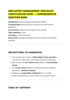 OMS OSTMY MANAGEMENT SPECIALIST CERTIFICATION EXAM &mdash; COMPREHENSIVE QUESTION BANK&NewLine;Certification&colon; Ostomy Management Specialist &lpar;OMS&reg;&rpar;&NewLine;Certifying Body&colon; National Alliance of Wound Care and Ostomy&reg; &lpar;NAWCO&reg;&rpar;&NewLine;Exam Format&colon; Multiple Choice &lpar;Single Correct Answe