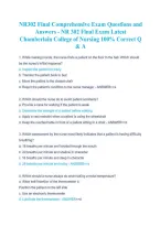 NR302 Health Assessment I Final Comprehensive Exam Questions and Answers
