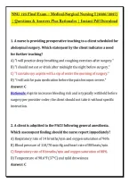 NSG 123 Final Exam &ndash; Medical-Surgical Nursing I &lpar;2026&sol;2027&rpar; &NewLine;&vert; Questions & Answers Plus Rationales &vert; Instant Pdf Download 