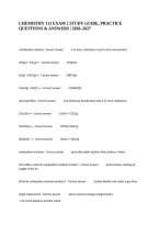 Chemistry 113 Exam 2 Study Guide&comma; Practice Questions & Answers &vert; 2026&ndash;2027