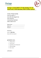 Portage Learning BIOL 271 Microbiology with Lab Final Exam Questions with Verified Answers &vert; Latest Update 2026&sol;2027