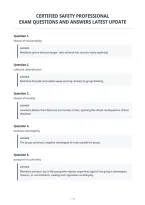 Certified Safety Professional&NewLine;Exam Questions And Answers Latest Update