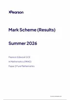 Edexcel A Level Maths 2026 Paper 02 Mark Scheme &lpar;9MA0&rpar;