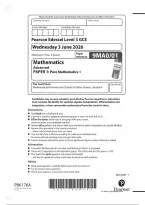 Edexcel A Level Maths 2026 Paper 01 Questions &lpar;9MA0&rpar;