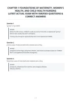 Chapter 1 Foundations Of Maternity&comma; Women's&NewLine;Health&comma; And Child Health Nursing&NewLine;Latest Actual Exam With Verified Questions &&NewLine;Correct Answers&NewLine;
