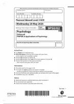 Edexcel A Level Psychology 2026 Paper 02 Questions &lpar;9PS0&rpar;
