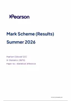 Edexcel A Level Statistics 2026 Paper 02 Mark Scheme &lpar;9ST0&rpar;