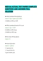 Mcb 150 Actual Test Paper Complete&NewLine;Questions And Answers Full&NewLine;Solution