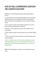 Mcb 150 Final Comprehensive Questions&NewLine;And Complete Solution
