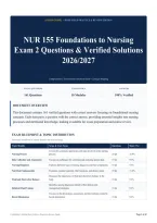 NUR 155 Foundations to Nursing Exam 2 Questions & Verified Solutions 2026&sol;2027